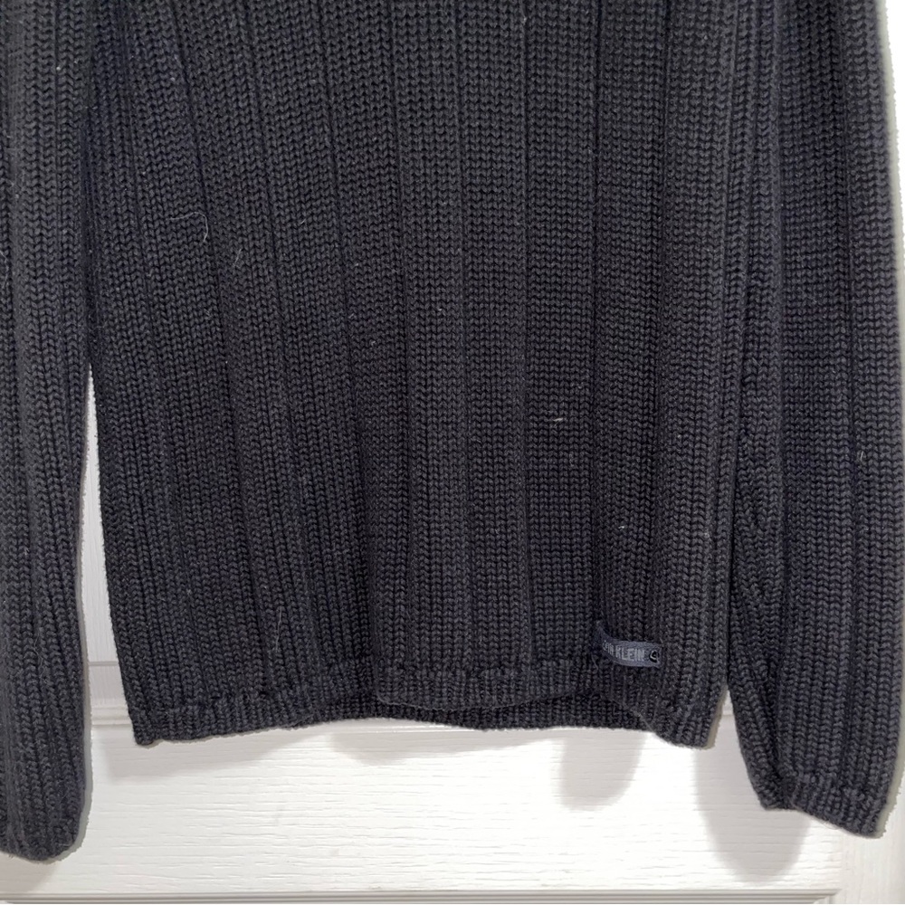 Calvin Klein | Black Rib Knit Long Sleeve Sweater - Picture 11 of 15